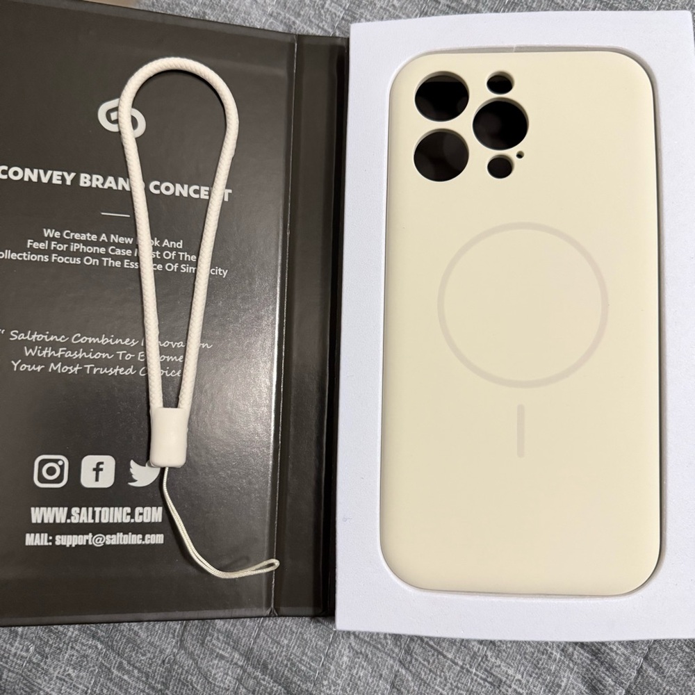 iPhone 16 ProMax Cream Silicone Case with MagSafe Compatibility